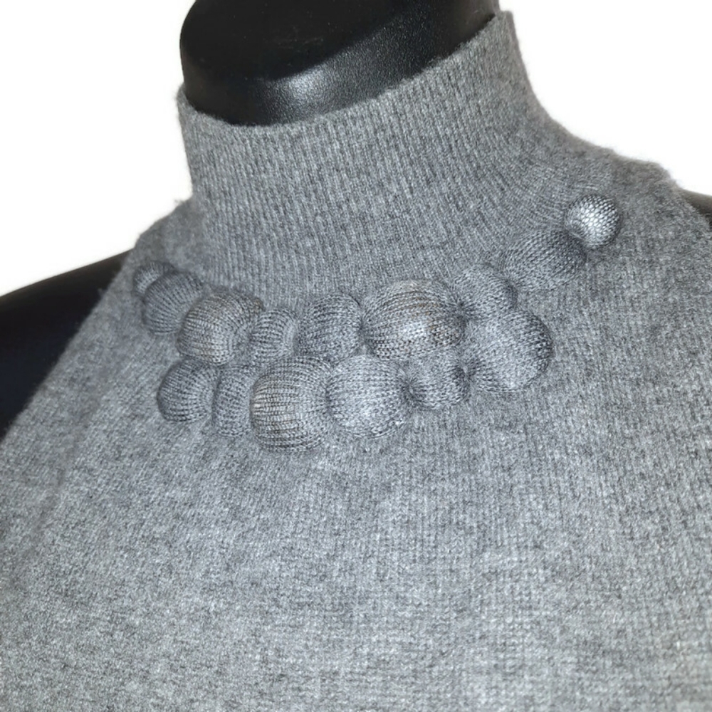 VINCE Cashmere Jewel Neck Tunic Sweater Sleeveless Grey Gray Soft Sz XS - Picture 3 of 12